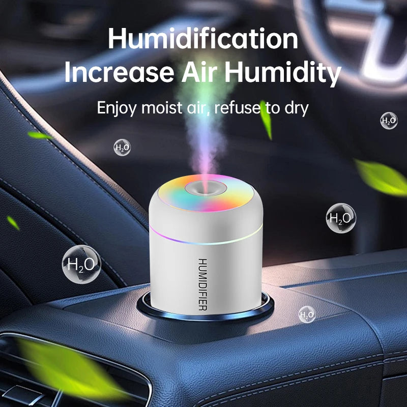 180ML Mini USB Electric Air Humidifier Aroma Diffuser Essential Oil Mist Maker with Lights for Car Home Bedroom Touch Control
